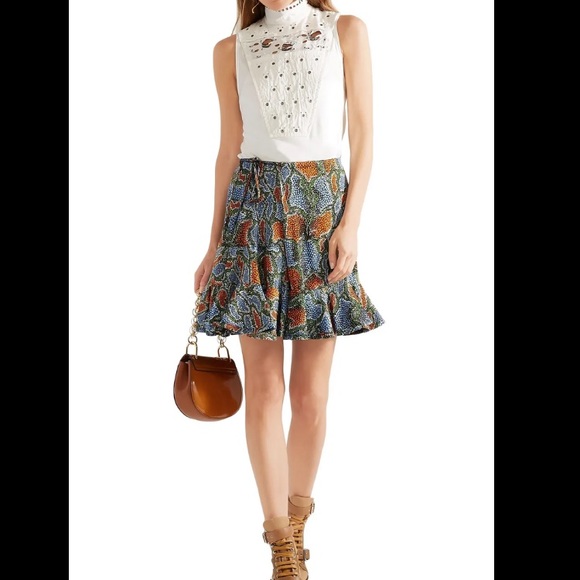 CHLOÉ PRINTED JERSEY MINI SKIRT